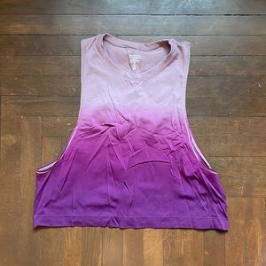 athleta Mineral Wash Crop Tank Ombre Cascadia Violet